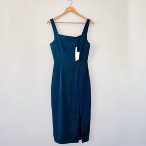 New NSR Black Midi Dress with Slit Small